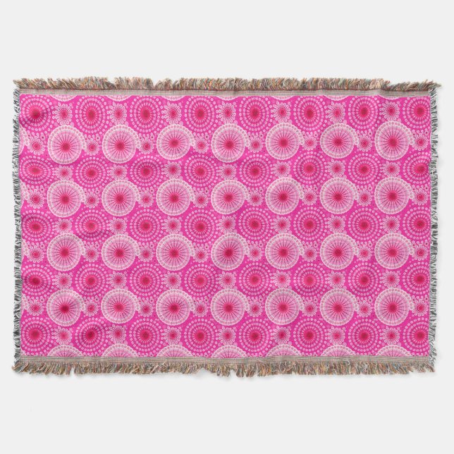 Couverture Starburbs et pinwheel, fuchsia rose & maron (Devant)
