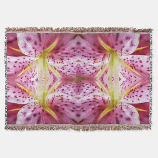 Couverture Stargazer Lily brillant Magenta Floral (Devant)