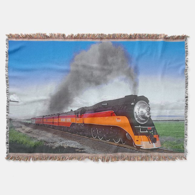 Couverture Steam Train Engine Locomotive SP4449 Black Orange (Devant)