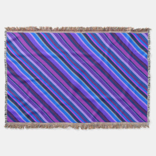 Couverture stripes en bleu et purple