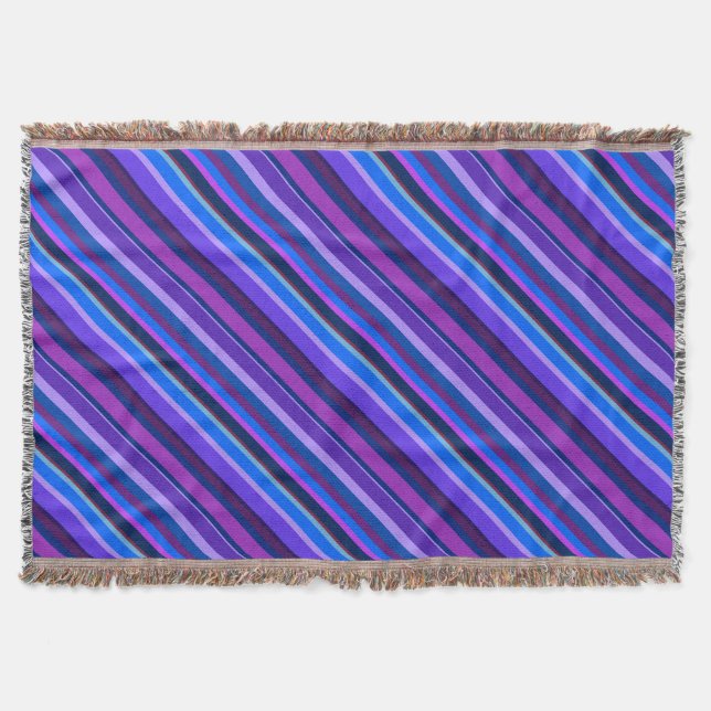 Couverture stripes en bleu et purple (Devant)