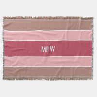 Stripes Motif personnalisé monogramme jeter couver