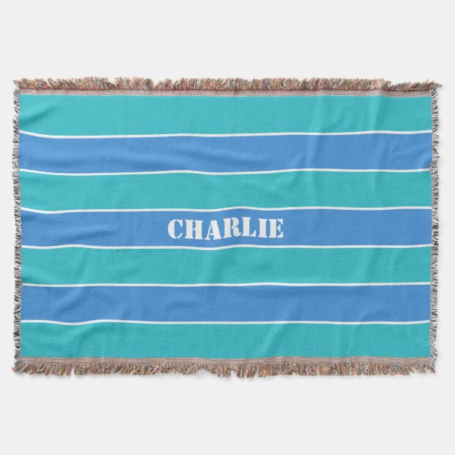Couverture Stripes Motif personnalisé monogramme jeter couver (Devant)