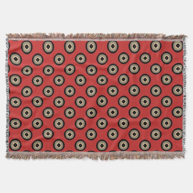 Couverture Style rétro - Motif noir et rouge (Devant)