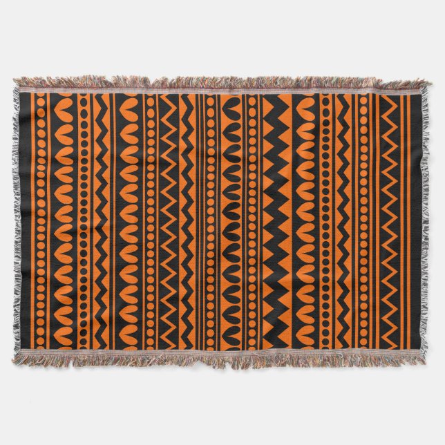 Couverture Style tribal - Noir sur orange (Devant)