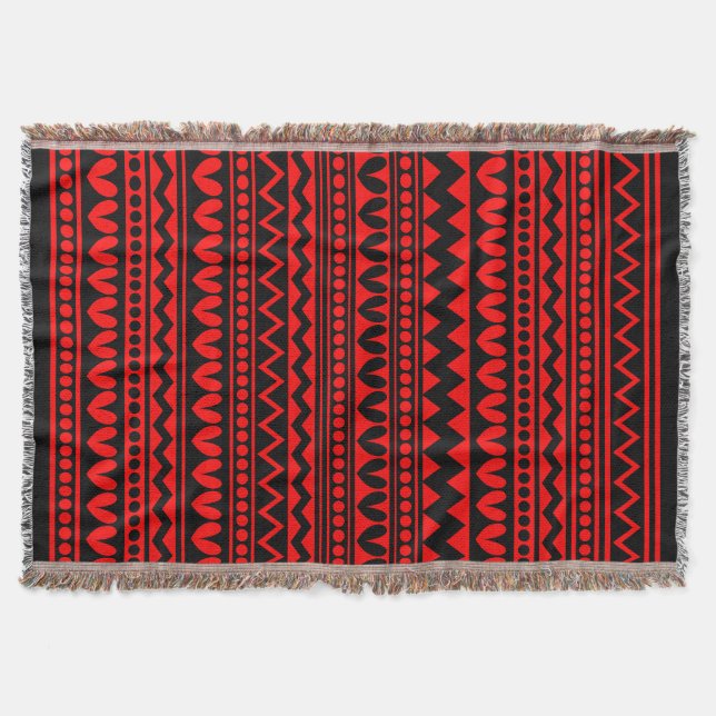 Couverture Style tribal - Noir sur rouge (Devant)