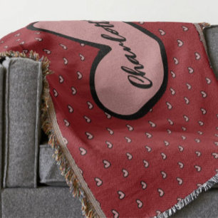 Couverture Styliste Motif Coeur mignon Monogramme Personnalis