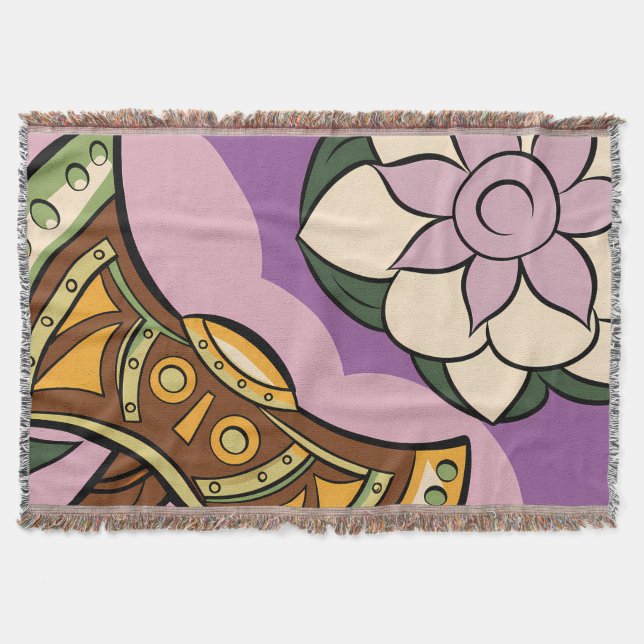 Couverture Stylized Axe and Flower Design (Devant)
