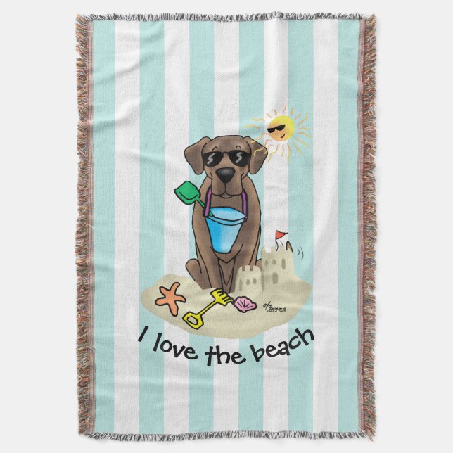 Couverture Summer Beach Chocolat Lab Chien Labrador Retriever (devant Vertical)
