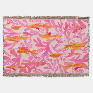 Couverture Summer Coral and Goldfish Throw Blanket