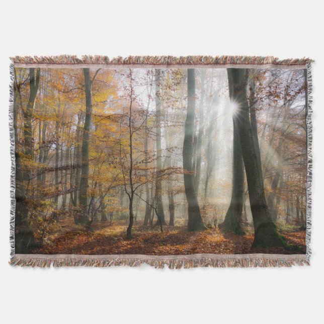 Couverture Sun Rays Mystic Misty Forest Blanket (Devant)