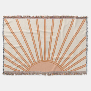 Couverture Sun Sunrise Earth Tones Terracotta Retro Sunshine