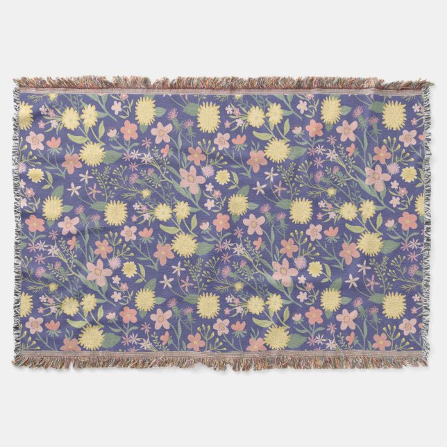 Couverture Super bloom soft throw blanket romantic floral (Devant)