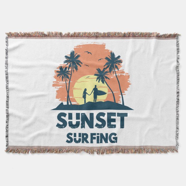 Couverture Surf - Surf au coucher du soleil  (Devant)