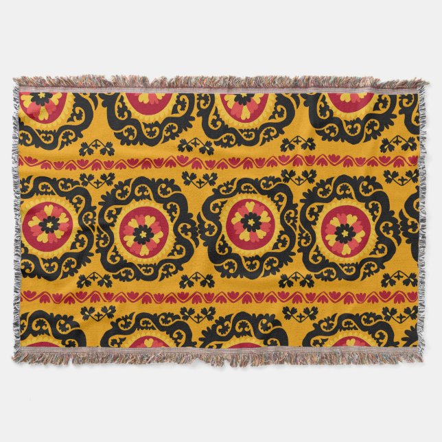 Couverture Suzanne de tapis asiatique : Broderie traditionnel (Devant)