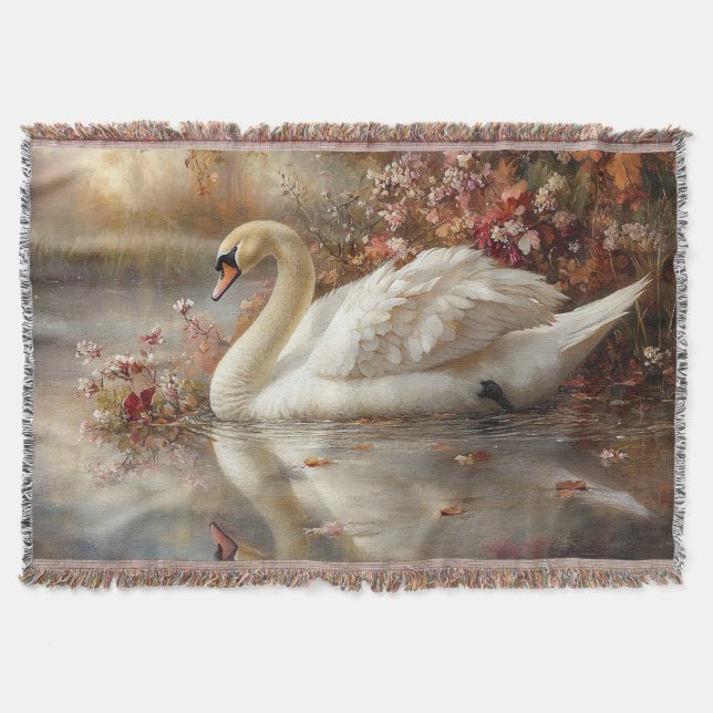 Couverture Swan Pastel Autumn Foliage Peinture (Devant)