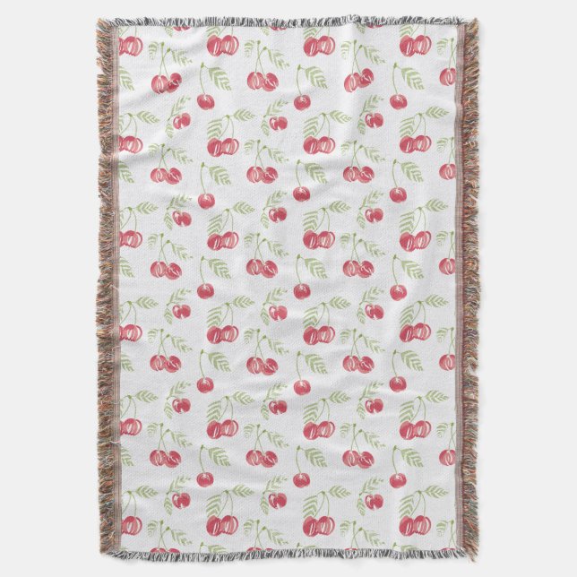 Couverture Sweet Cherry Orchard Rouge Vert (devant Vertical)