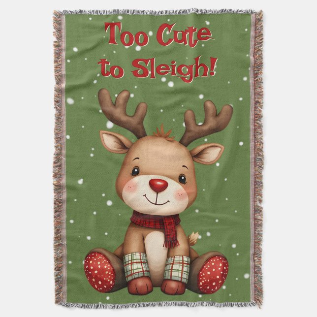 Couverture Sweet Reindeer Pair in Holiday Snowfall (devant Vertical)