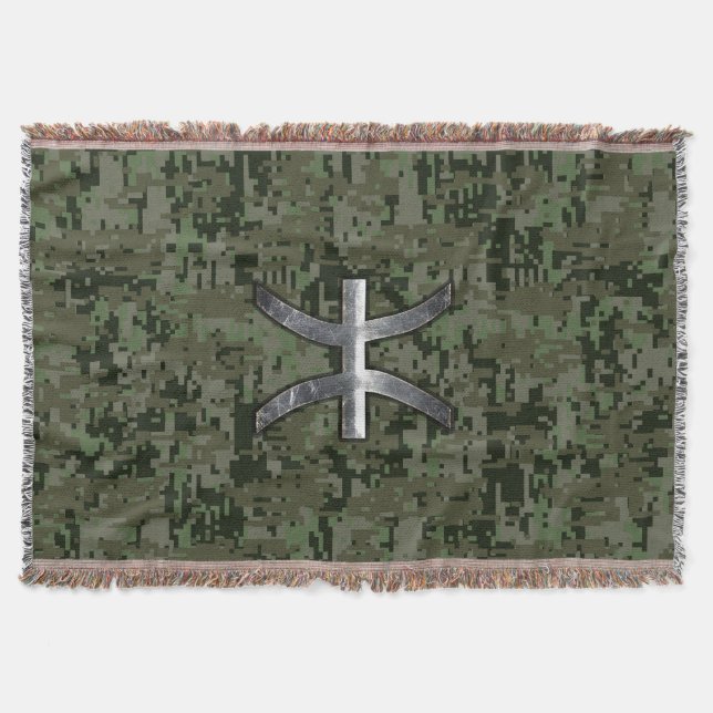 Couverture Symbole du zodiaque Pisces Camouflage numérique Wo (Devant)