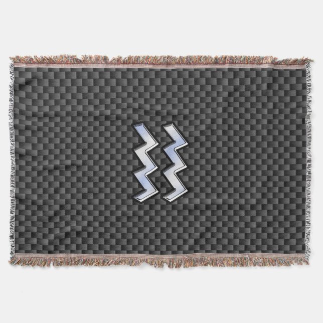Couverture Symbole Zodiaque Aquarius moderne Style fibre de c (Devant)