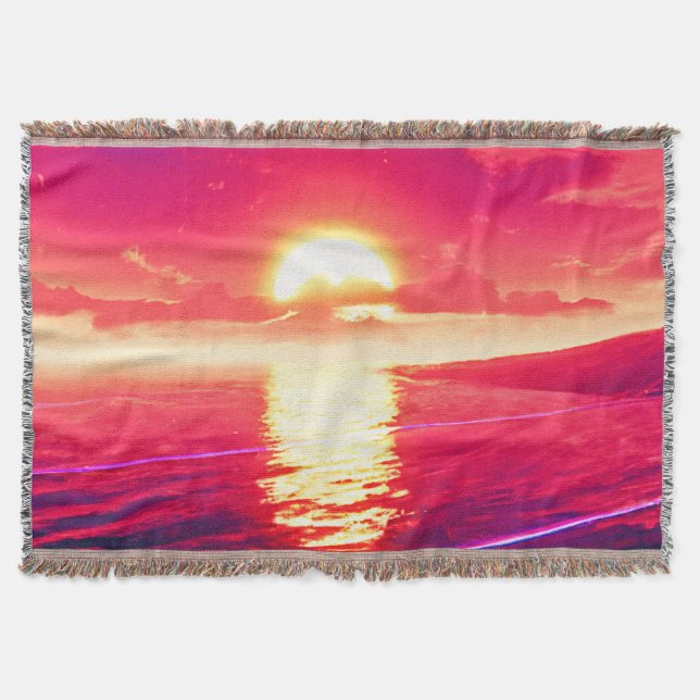 Couverture Synthwave numérique Sunset Sea Reflection (Devant)