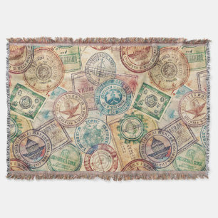 Couverture Tampon de passeport rustique motif voyage (1)