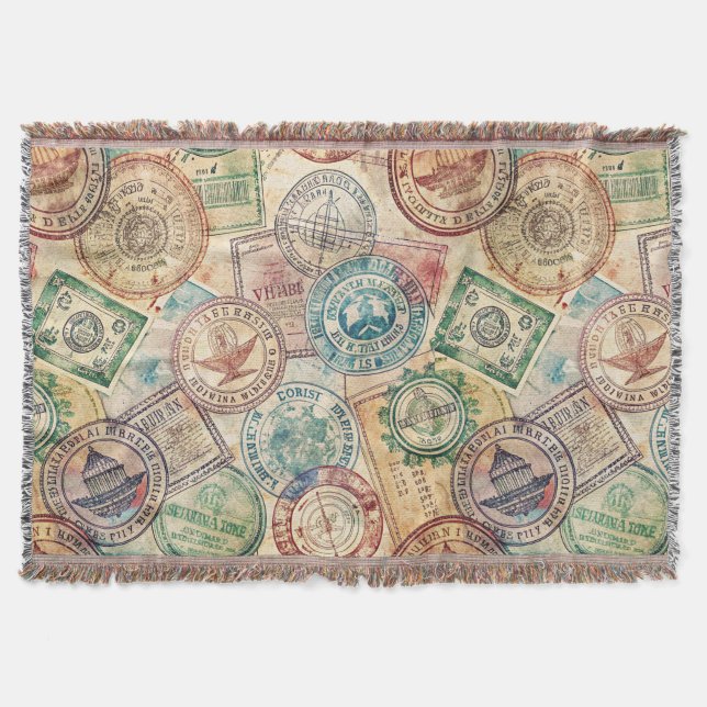 Couverture Tampon de passeport rustique motif voyage (1) (Devant)
