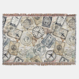 Couverture Tampon de passeport rustique motif voyage (4)