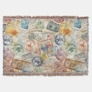 Couverture Tampon de passeport rustique motif voyage (6)