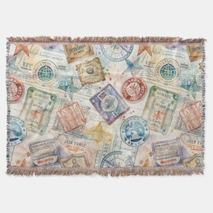Couverture Tampon de passeport rustique motif voyage (7)