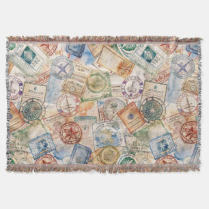 Couverture Tampon de passeport rustique motif voyage (9)