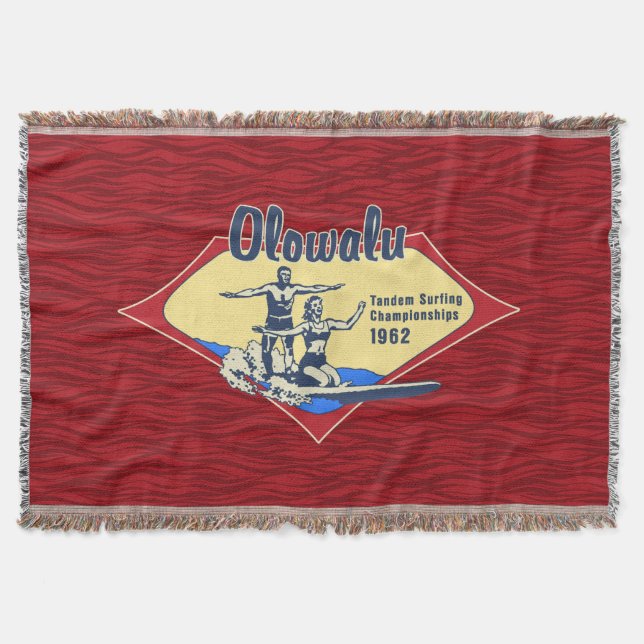 Couverture Tandem Surfing Hawaiian Vintage Surf Design (Devant)