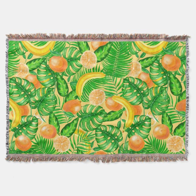 Couverture Tangerines, bananes et feuilles tropicaux (Devant)