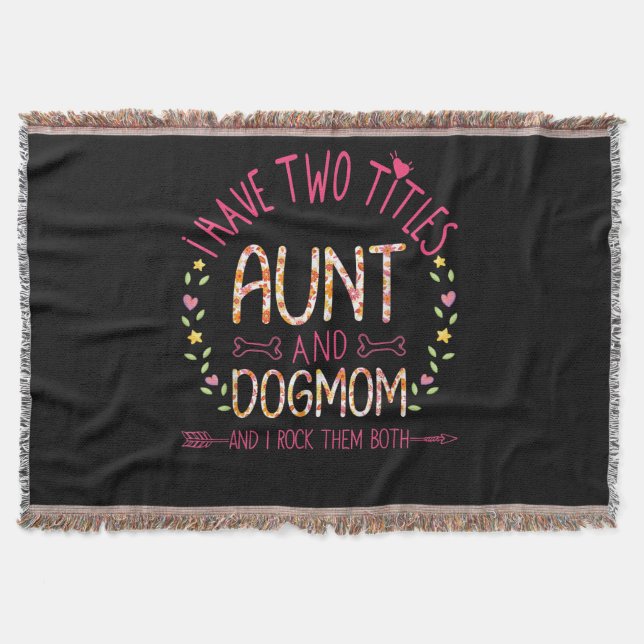 Couverture tante et chien maman cadeaux femmes tournesol coeu (Devant)