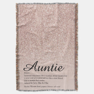 Couverture Tante Tatie Définition Rose Gold Paillettes