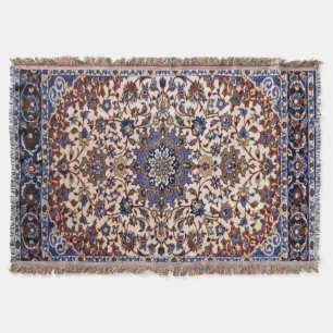 Couverture Tapis bleu turc oriental antique Perse