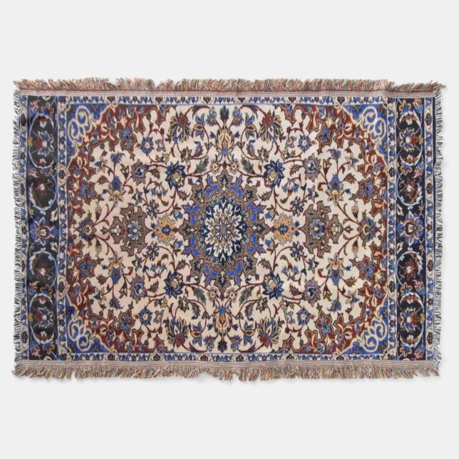 Couverture Tapis Bleu Turc Persan Antique Oriental (Devant)