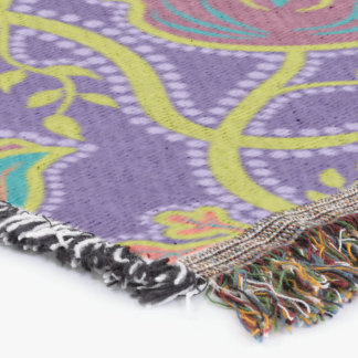 Couverture Tapis extérieur floral chintz violet et chartreuse