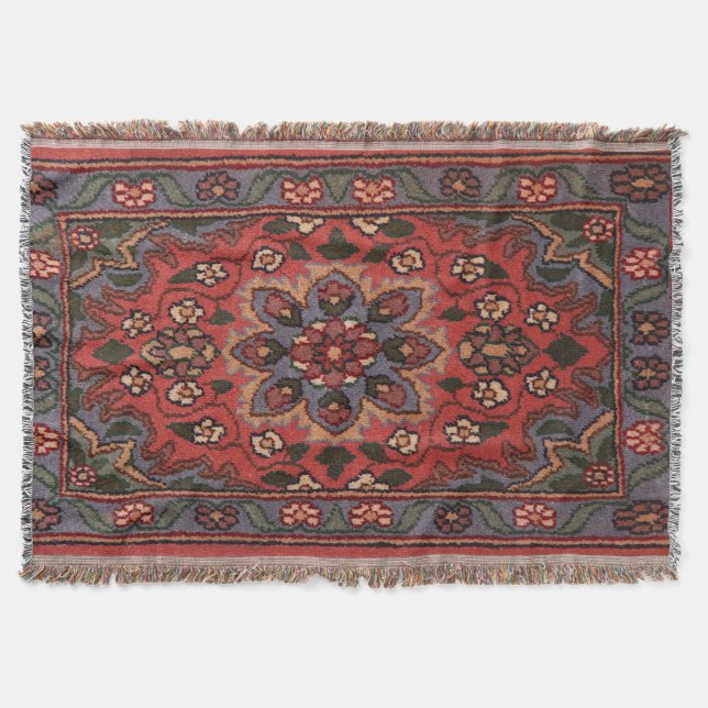 Couverture Tapis Floral Turc Persan Antique Oriental (Devant)