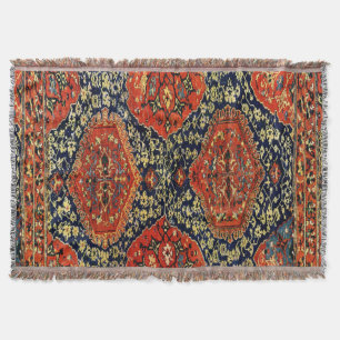 Couverture Tapis oriental en bleu&orange