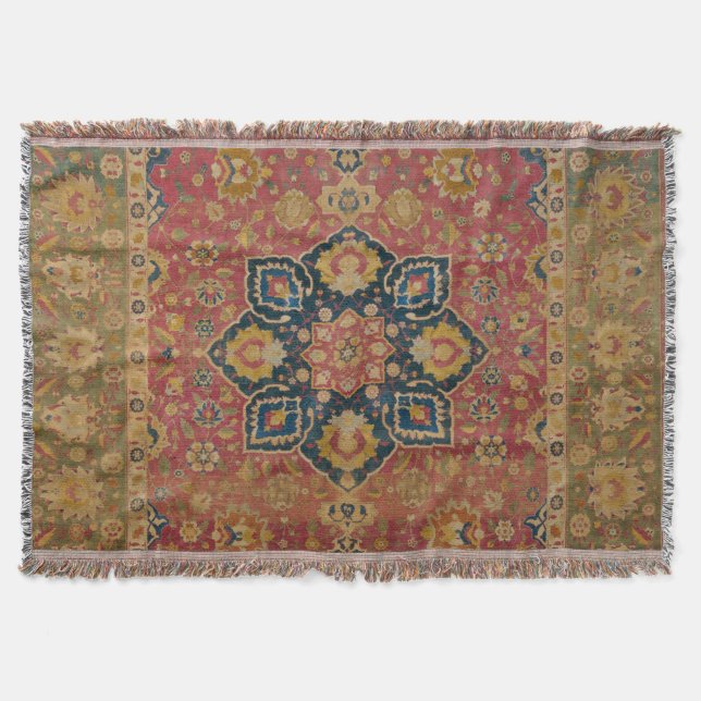 Couverture Tapis persan asiatique Kashan en or rouge (Devant)