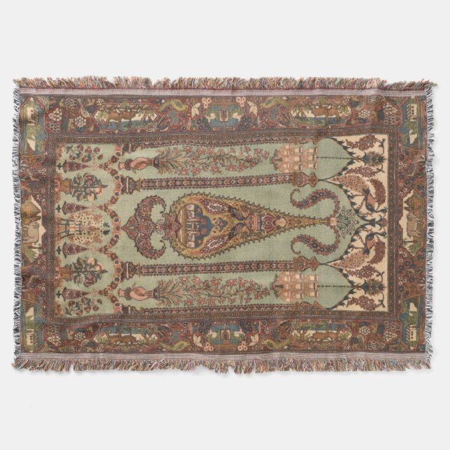 Couverture Tapis persan iranien antique vintage  (Devant)