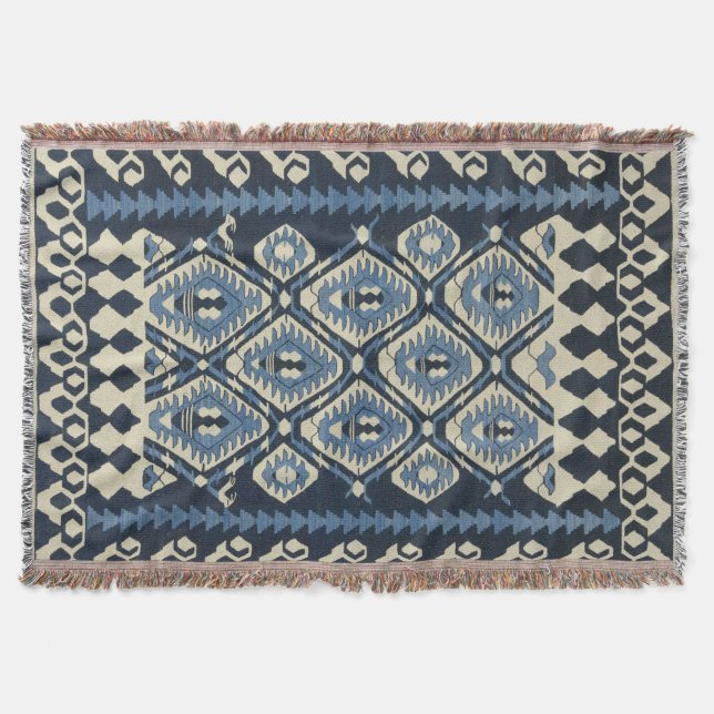 Couverture Tapis persan turc oriental bleu (Devant)