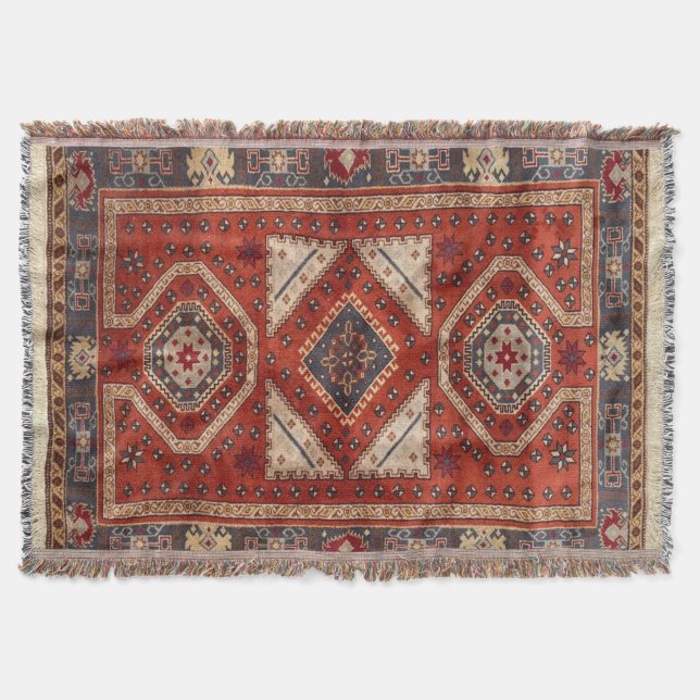 Couverture Tapis persan turc oriental rouge (Devant)
