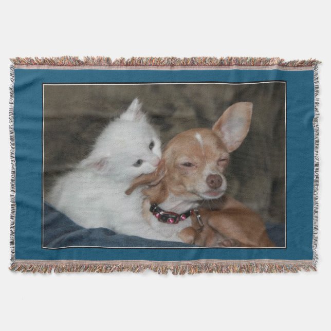 COUVERTURE TAPISSERIE "CHAT ET CHIEN" BLANKET. (Devant)
