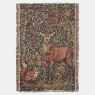 Couverture Tapisserie vintage de cottage William Morris Cerf