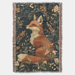 Couverture Tapisserie vintage de style Cottage Core Fox & Fol