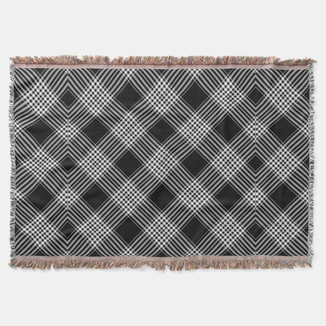 Couverture Tartan à carreaux noir et blanc (Devant)