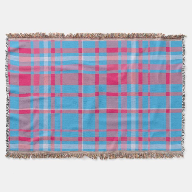 Couverture Tartan bleu et rouge (Devant)