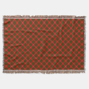 Couverture Tartan Bruce rouge vert carreaux